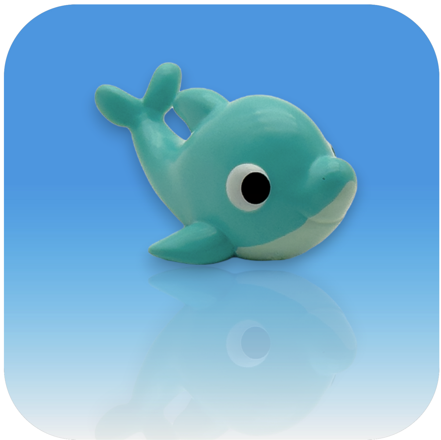 MedBuddy® Koa green dolphin toy figurine attachment for children's medical syringes to comfort kids during injections